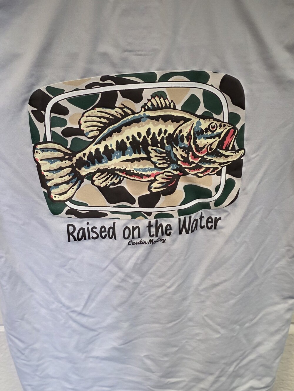 Cardin McCoy Boys 6/7 Performance Fishing Shirt Bass Raised on the Water NWT
